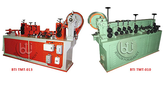 Semi and Fully Automatic TMT or Ribbed Wire Straightening and Cutting Machine BTI TMT-010 and BTI TMT-013